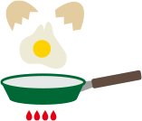 卵を焼くイラスト